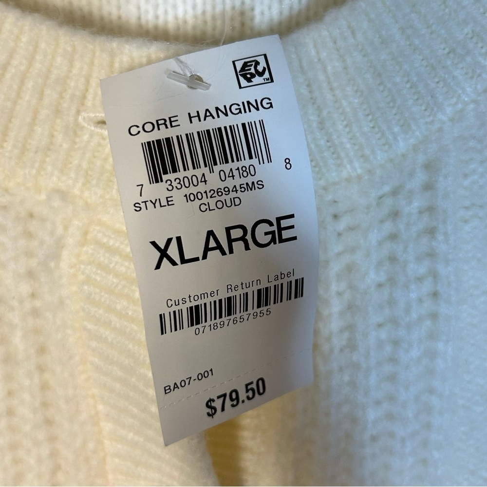 Charter Club Cable Knit Cardigan Sweater Cream White Ivory Womens XL Classic NEW - Picture 6 of 10